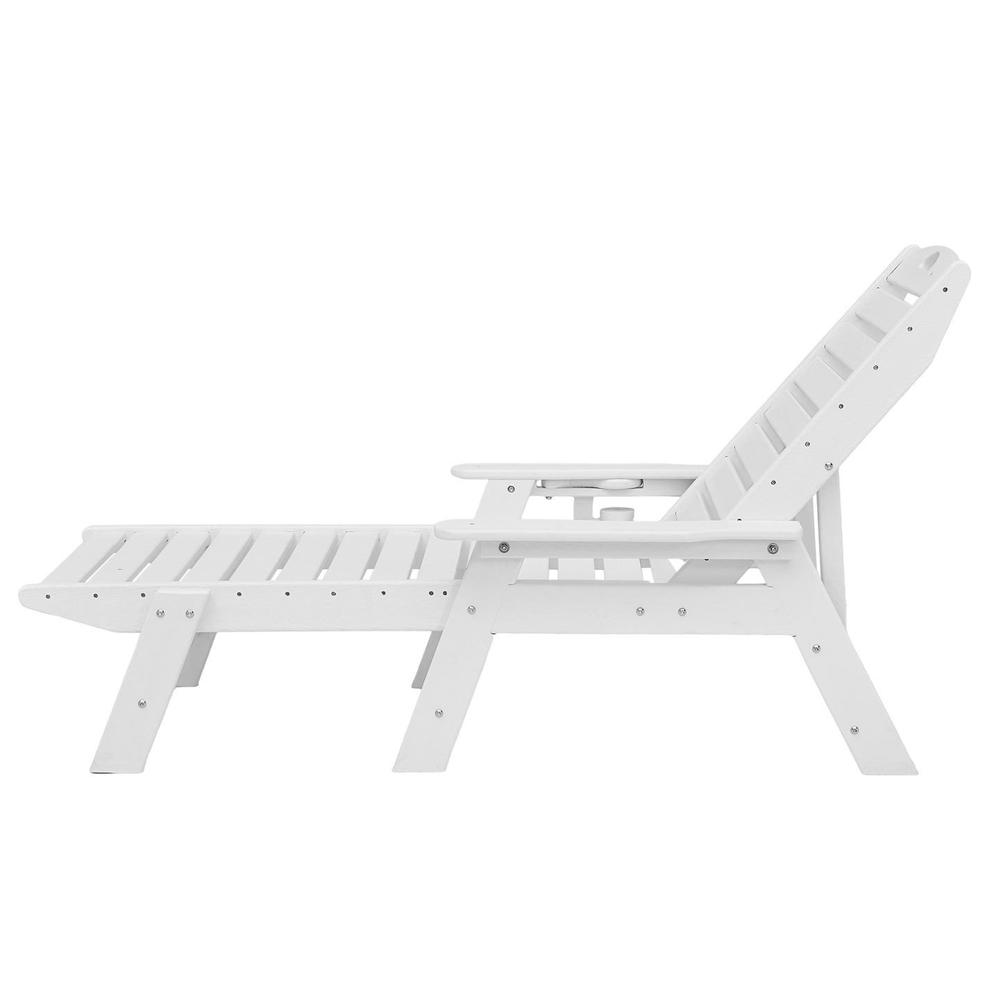 White HDPE Chaise Lounge Chair for Poolside Garden Relaxation