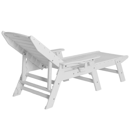 White HDPE Chaise Lounge Chair for Poolside Garden Relaxation