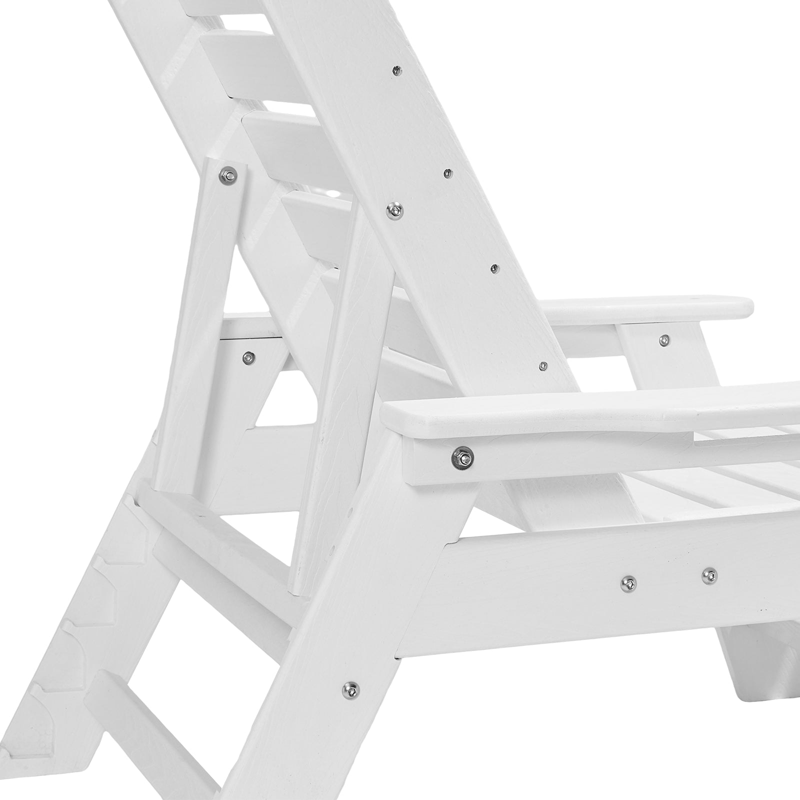 White HDPE Chaise Lounge Chair for Poolside Garden Relaxation