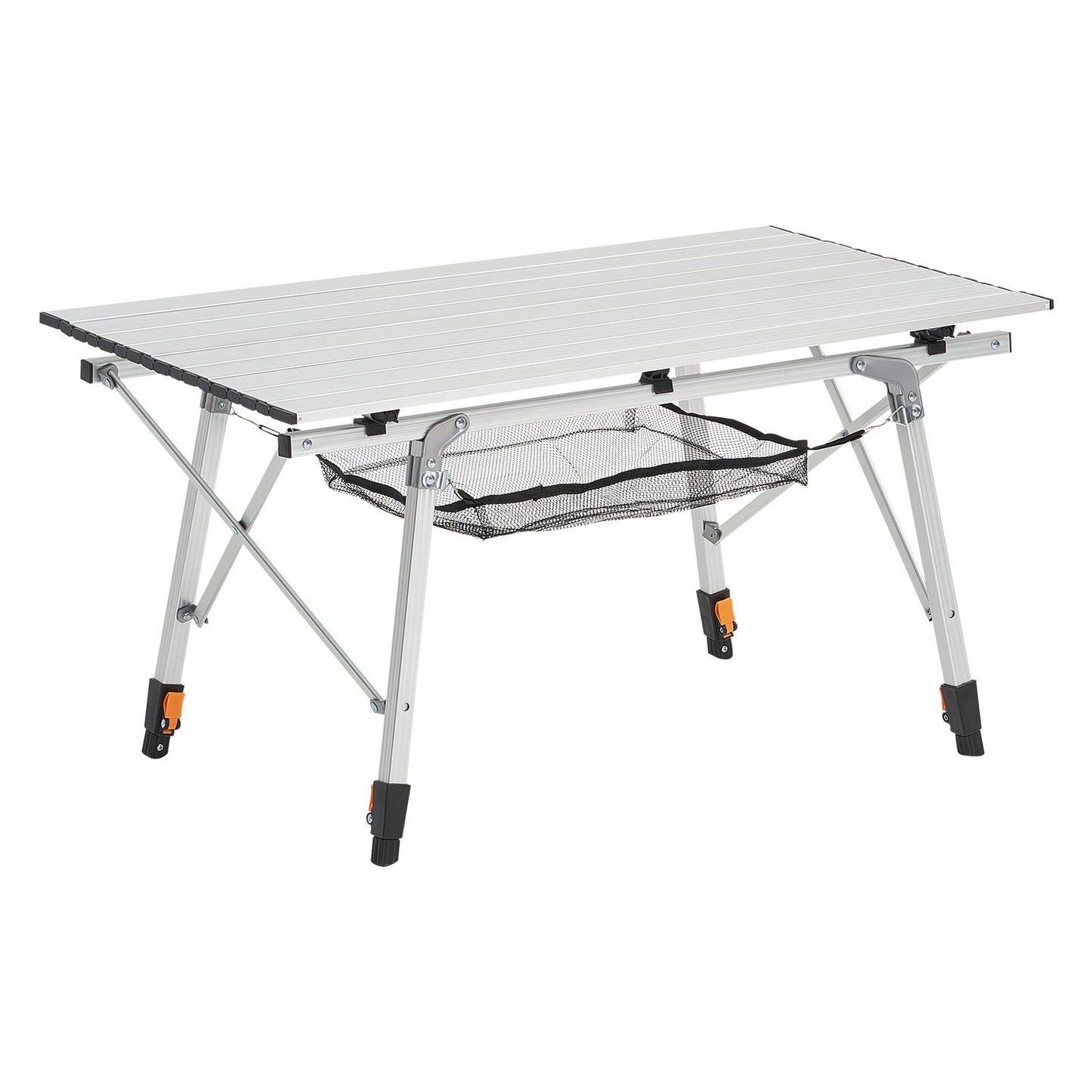 Silver Aluminum Folding Camping Table - 37" Outdoor Picnic Table