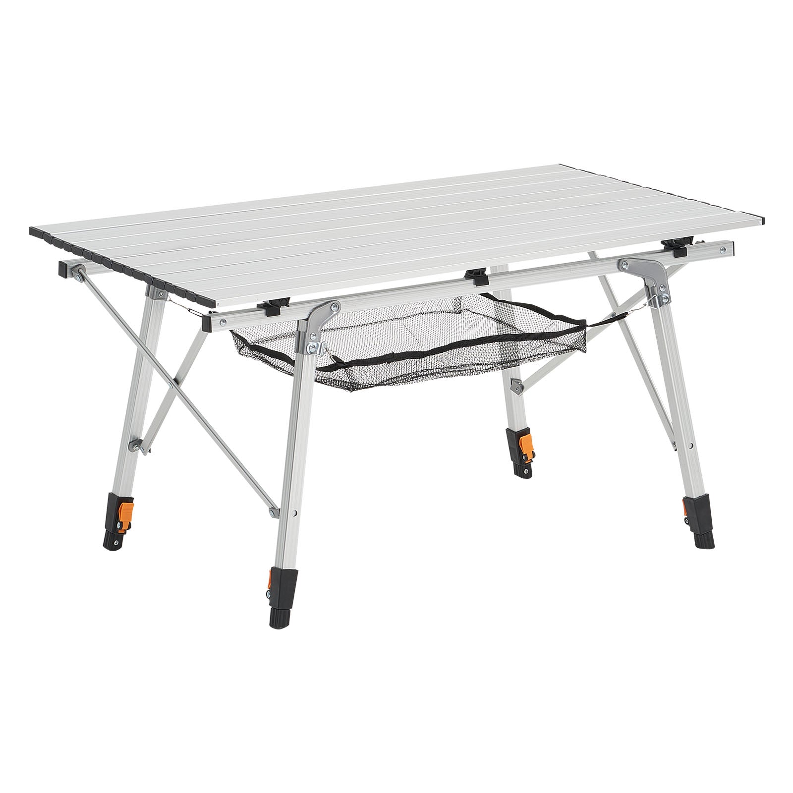 Silver Aluminum Folding Camping Table - 37" Outdoor Picnic Table