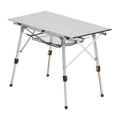 Silver Aluminum Folding Camping Table - 37" Outdoor Picnic Table