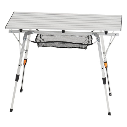 Silver Aluminum Folding Camping Table - 37" Outdoor Picnic Table