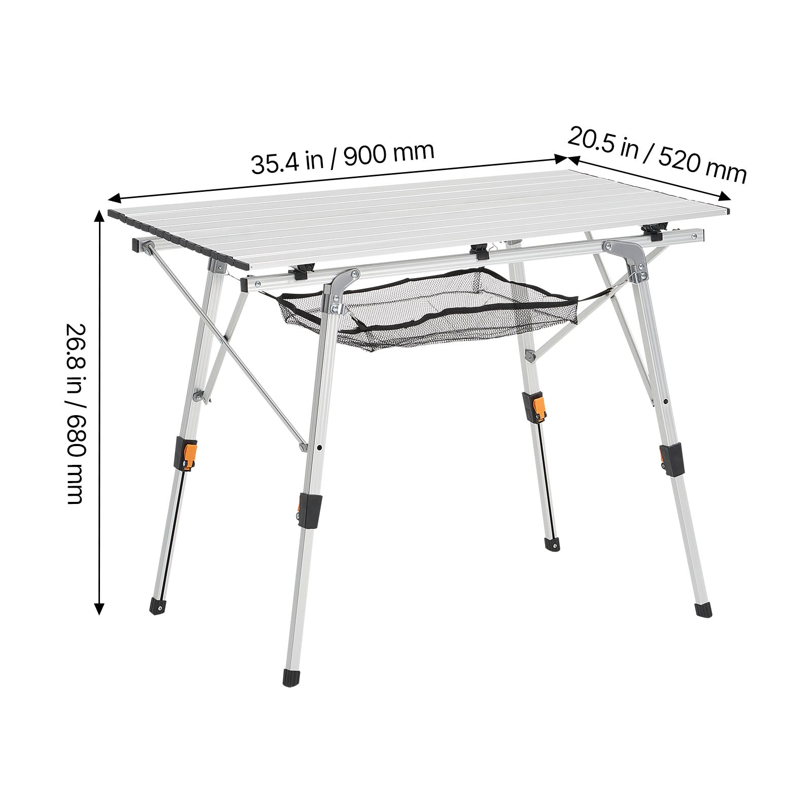 Silver Aluminum Folding Camping Table - 37" Outdoor Picnic Table