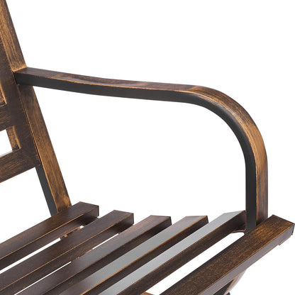 Coppery Metal Outdoor Bench for Porch or Garden Seating
