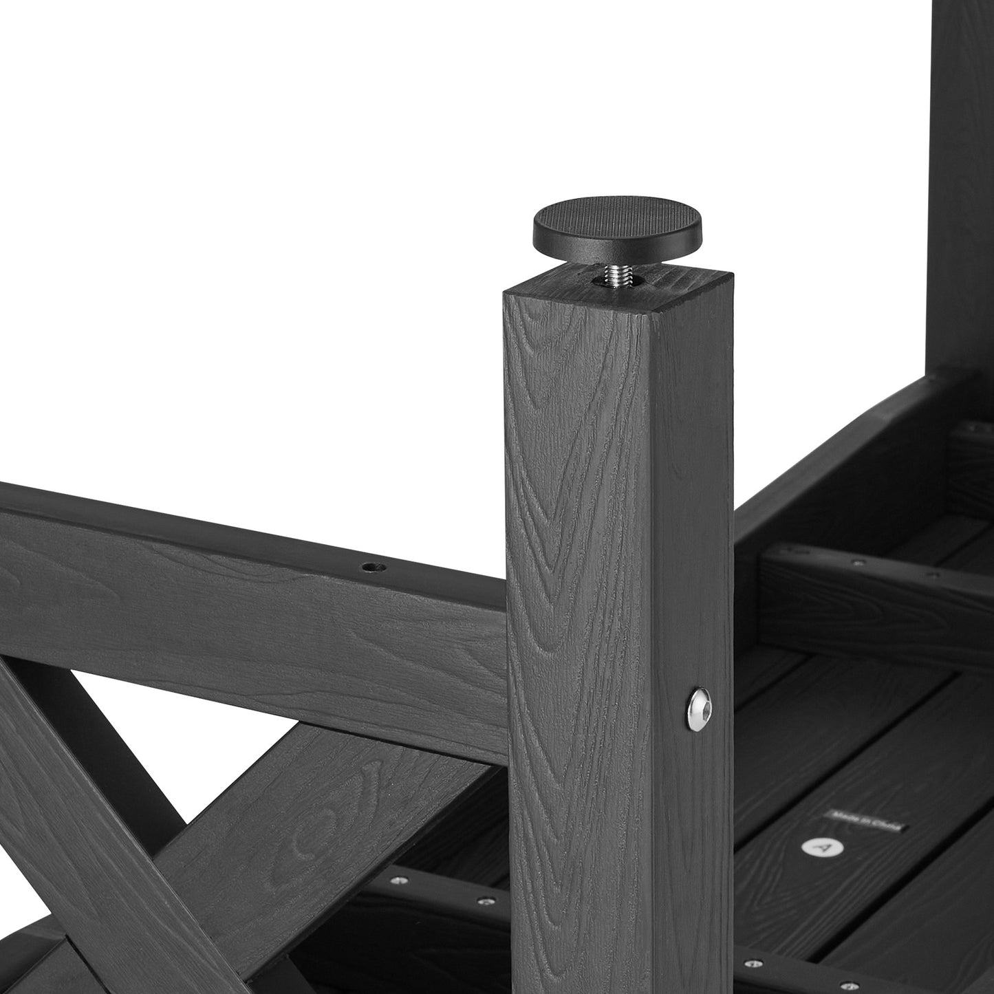 Outdoor Bench Patio Bench 48" Weatherproof Plastic Black