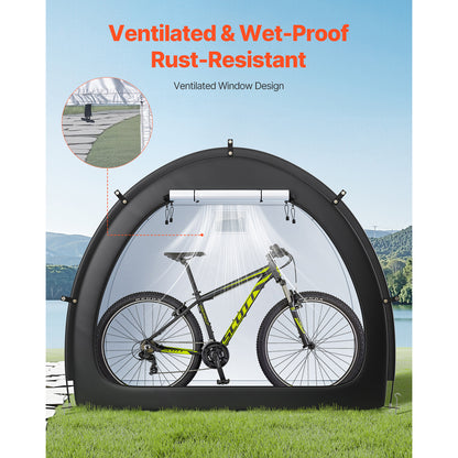 Black Oxford Bike Tent - 5 Bike Storage Carport