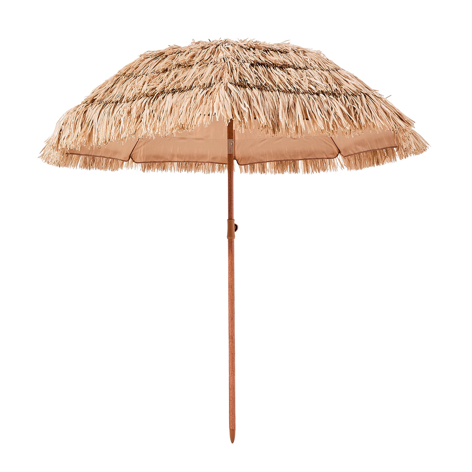 6 Foot Thatched Tiki Umbrella - Natural Polypropylene