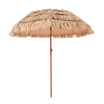 6 Foot Thatched Tiki Umbrella - Natural Polypropylene