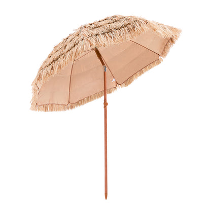 6 Foot Thatched Tiki Umbrella - Natural Polypropylene