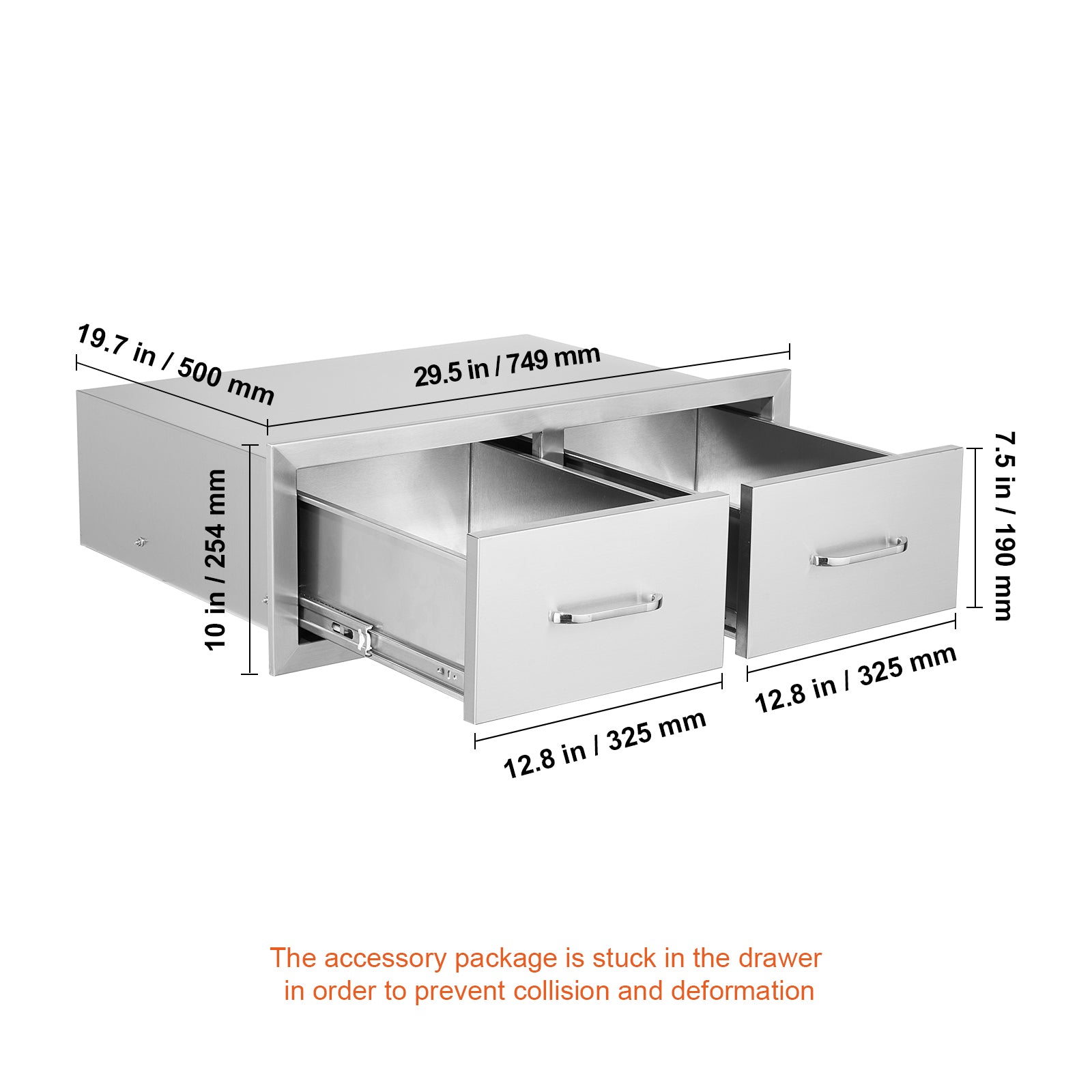 Stainless Steel BBQ Drawers - 29.5" Outdoor Kitchen Drawer