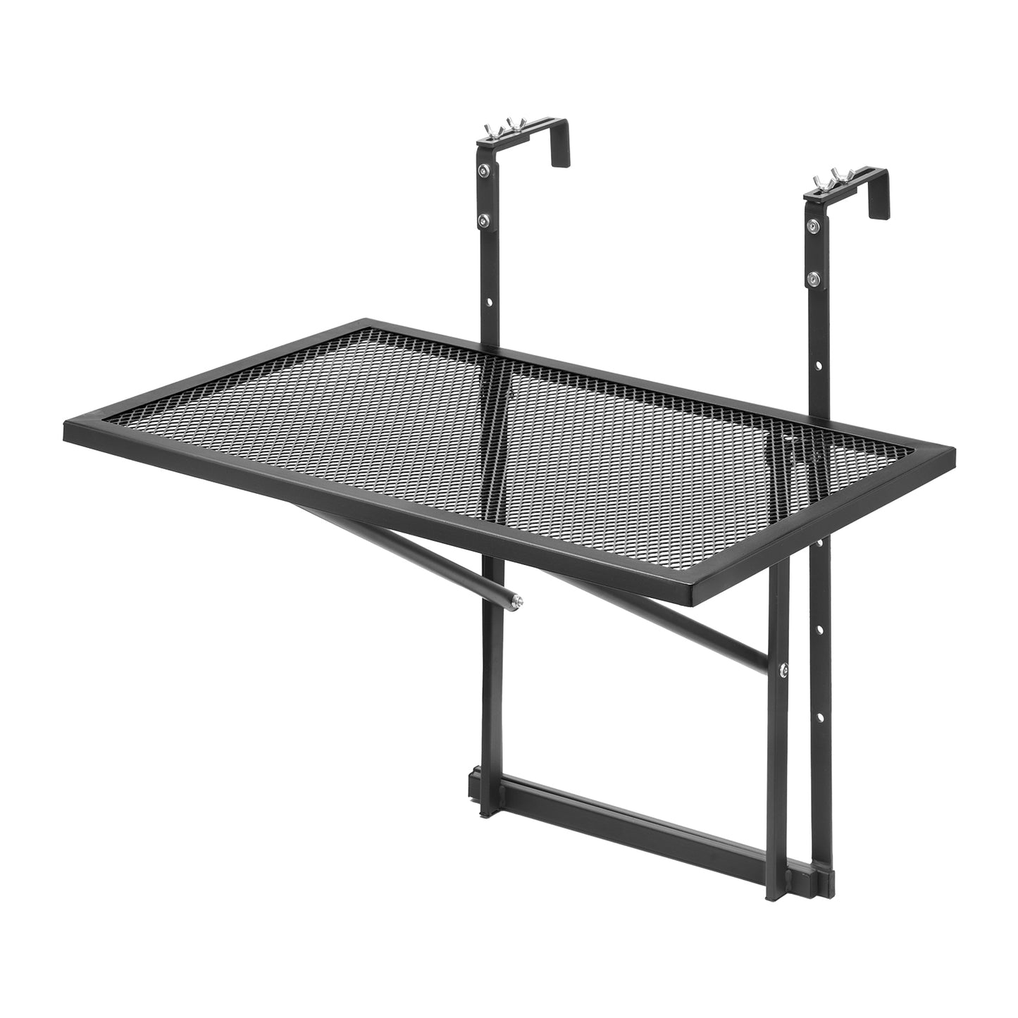 Balcony Hanging Table 19 x 24 in Outdoor Metal Patio Railing Table Adjustable