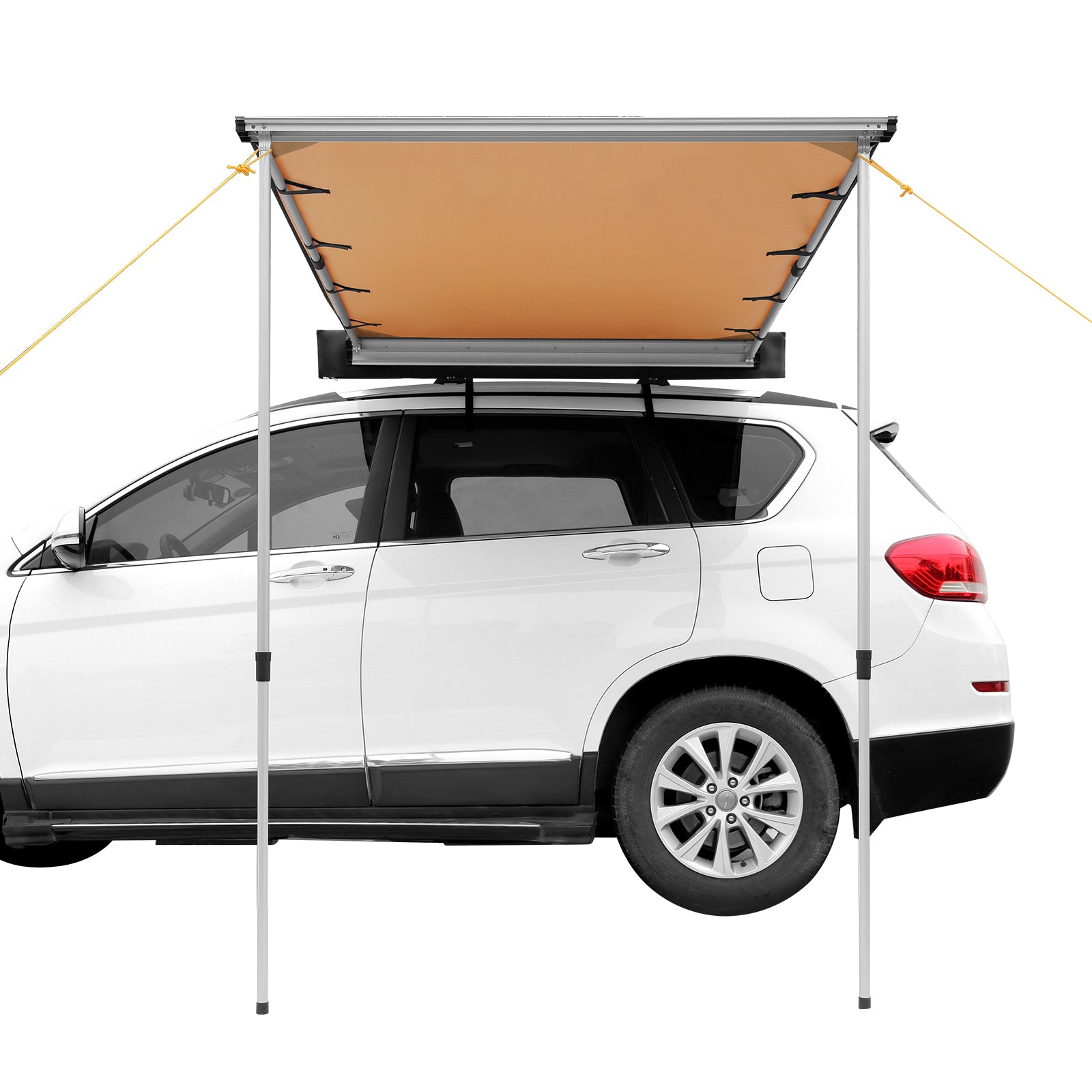 Large 6.6' x 8.2' Car Side Awning - Beige Aluminum Shade