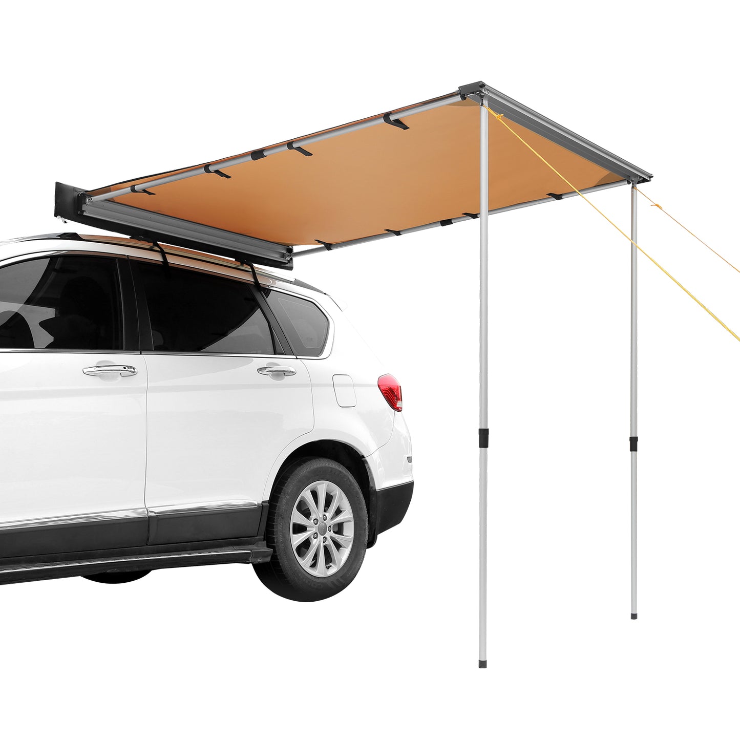 Large 6.6' x 8.2' Car Side Awning - Beige Aluminum Shade