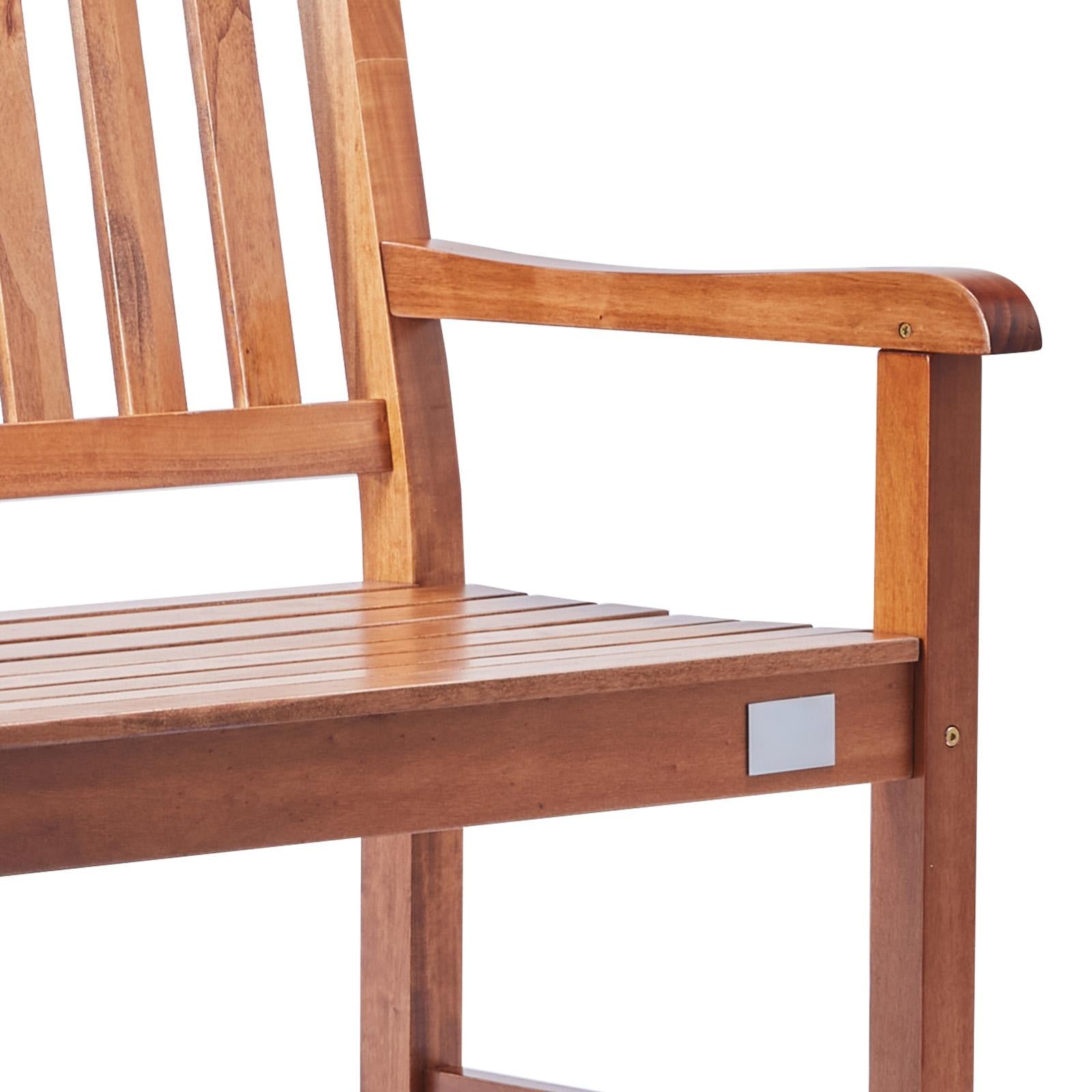 Solid Wood Garden Bench for Outdoor Patio or Porch Seating
