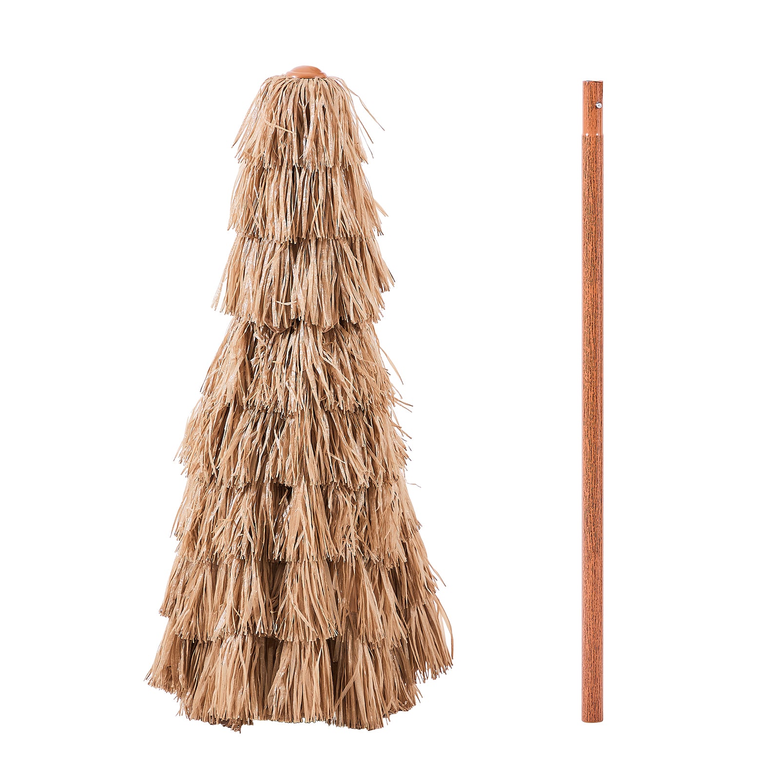 9 ft Natural Polypropylene Tiki Umbrella for Poolside Garden Shade