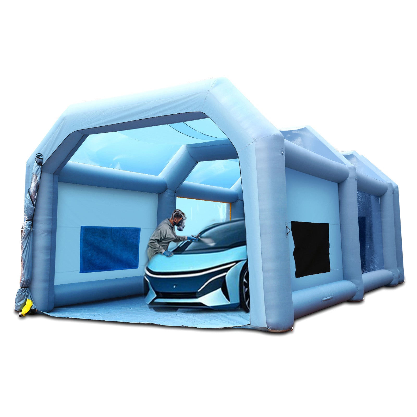 33x20ft Inflatable Paint Booth - Blue Oxford Fabric