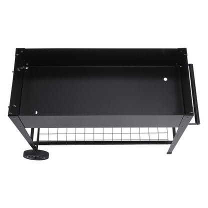 Black Iron Raised Garden Bed for Patio and Poolside Gardening