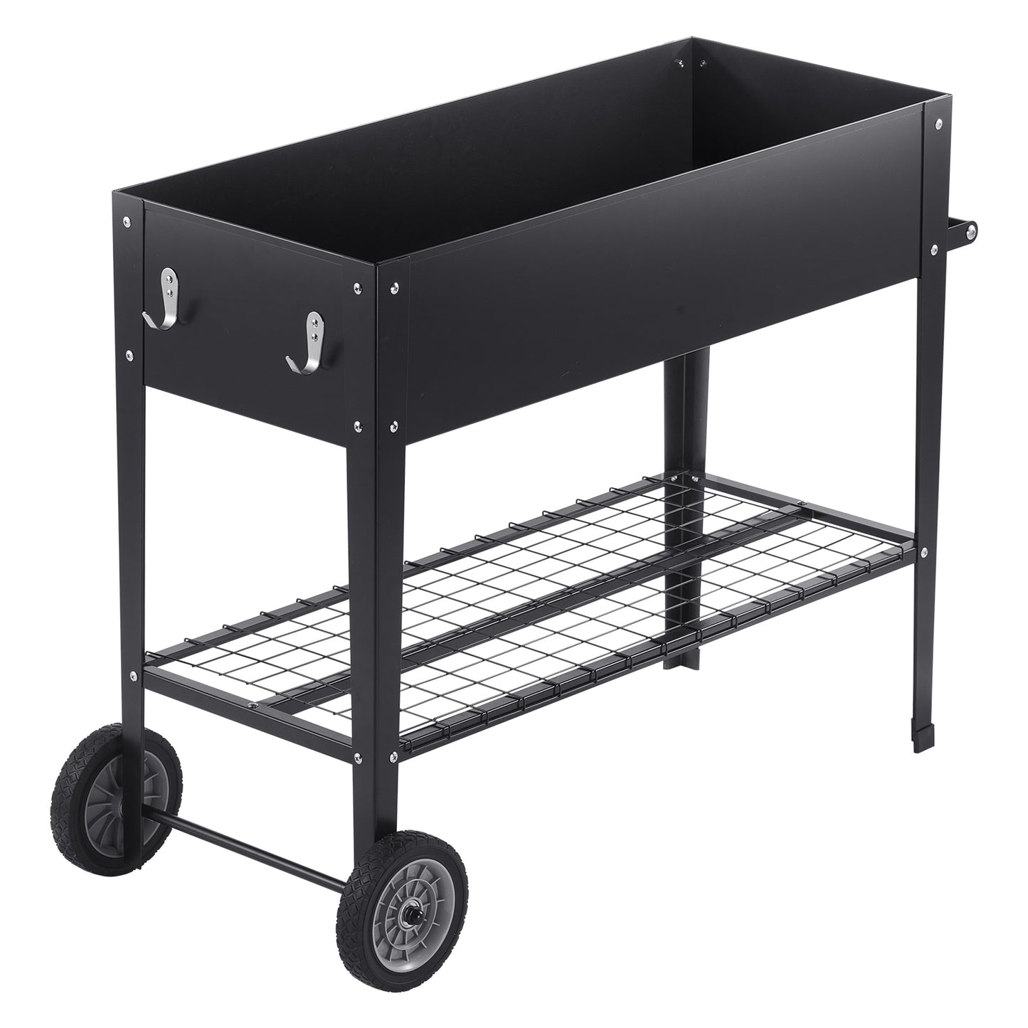 Black Iron Raised Garden Bed for Patio and Poolside Gardening