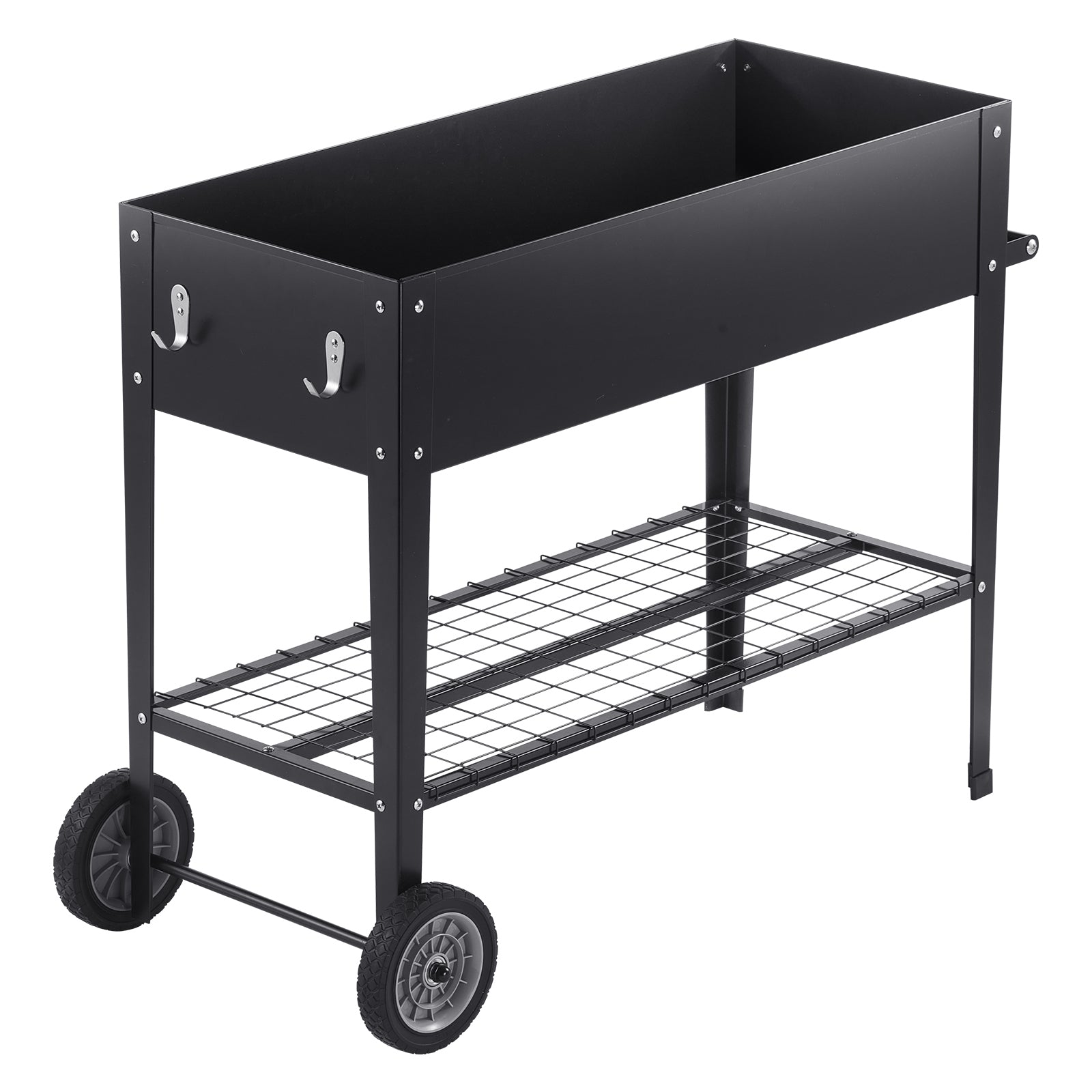 Black Iron Raised Garden Bed for Patio and Poolside Gardening