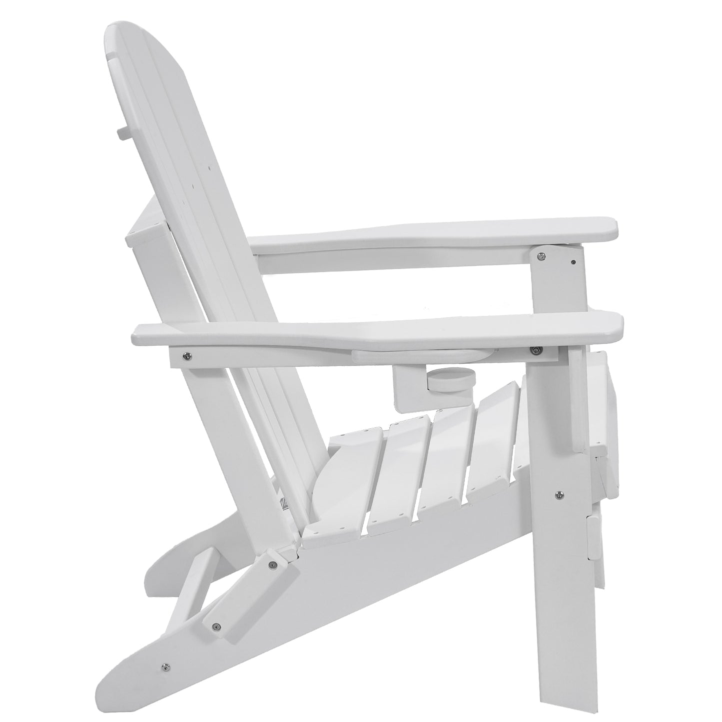 Folding Adirondack Chairs Set of 2 - White HDPE Weather Resistant for Outdoor
