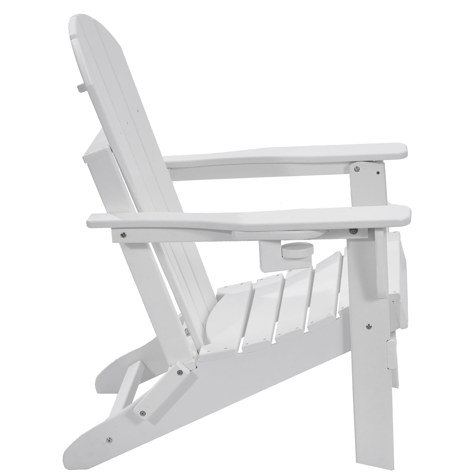 Folding Adirondack Chairs Set of 2 - White HDPE Weather Resistant for Outdoor