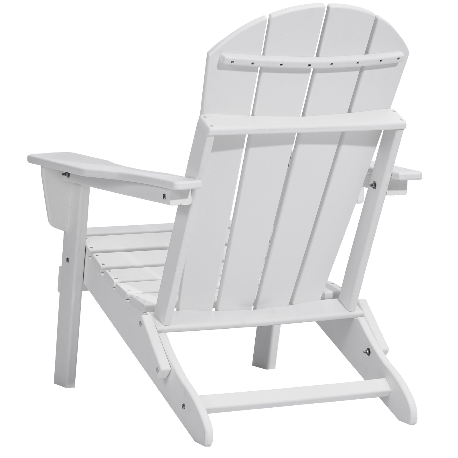 Folding Adirondack Chairs Set of 2 - White HDPE Weather Resistant for Outdoor