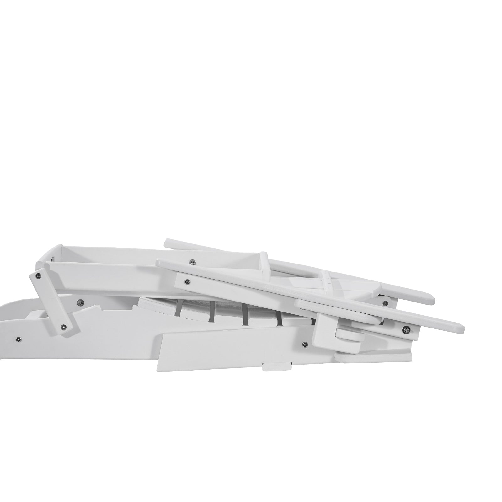 Folding Adirondack Chairs Set of 2 - White HDPE Weather Resistant for Outdoor