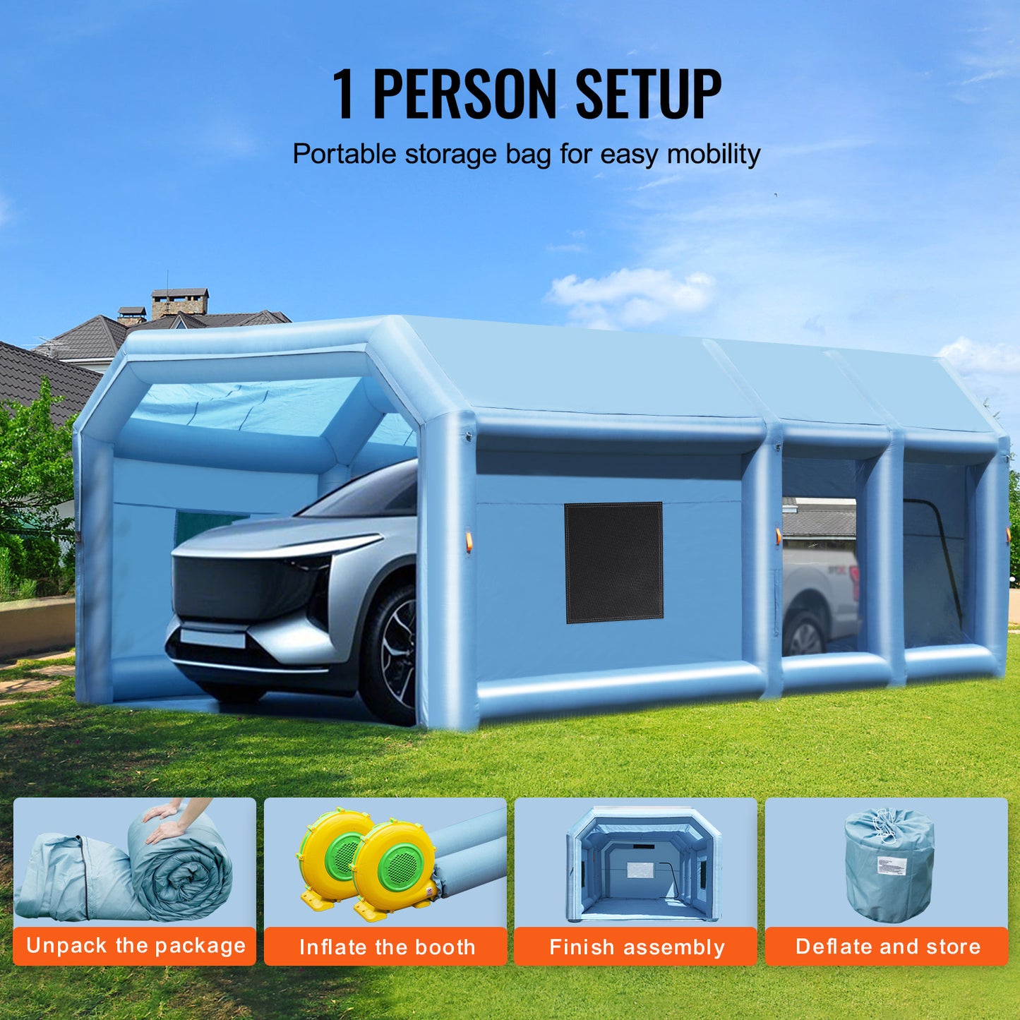 33 Foot Inflatable Paint Booth - Truck & Van Spray Booth