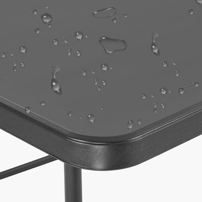 6ft Black Carbon Steel Folding Table - Outdoor Picnic Table