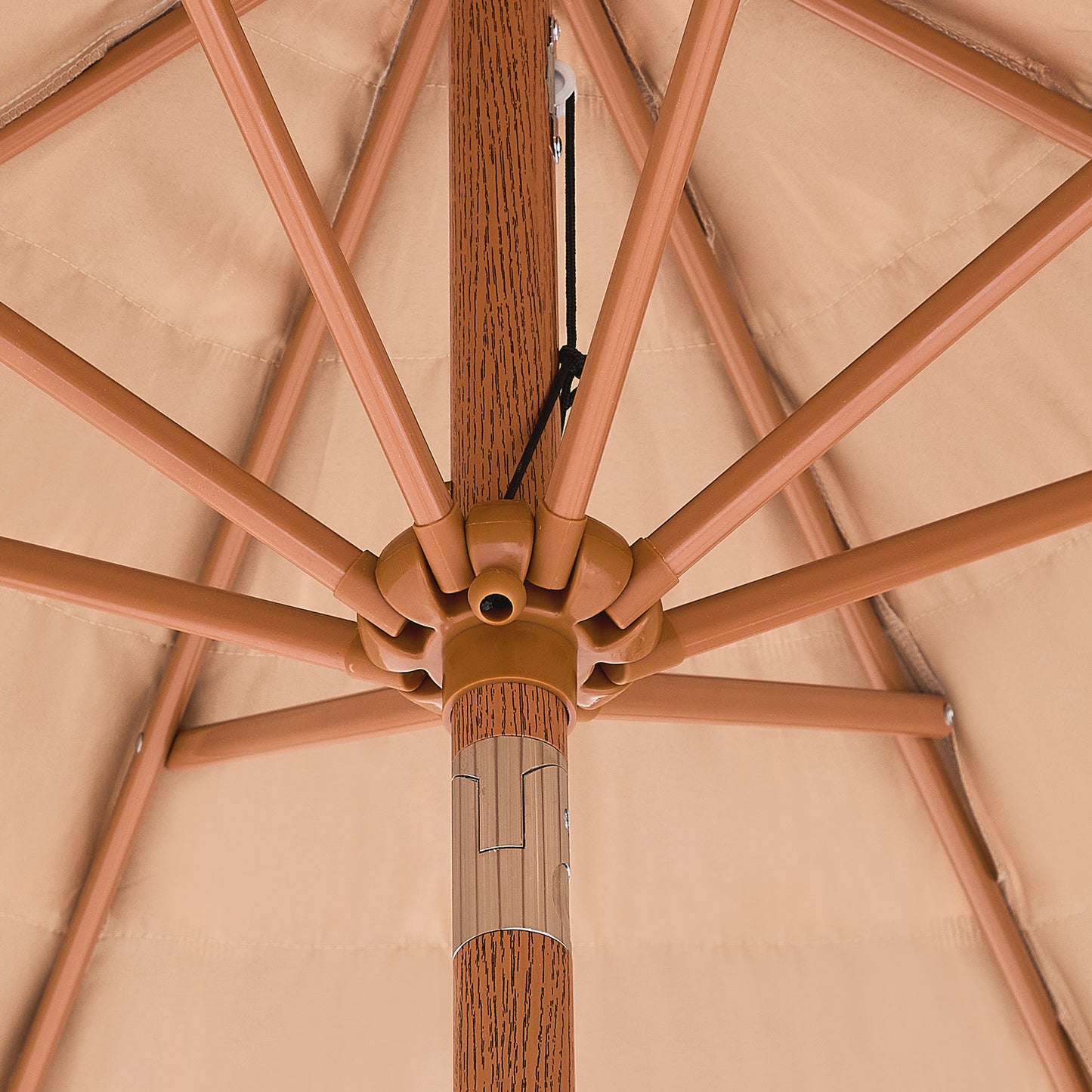 9 Ft Natural Polypropylene Tiki Umbrella for Poolside Patio