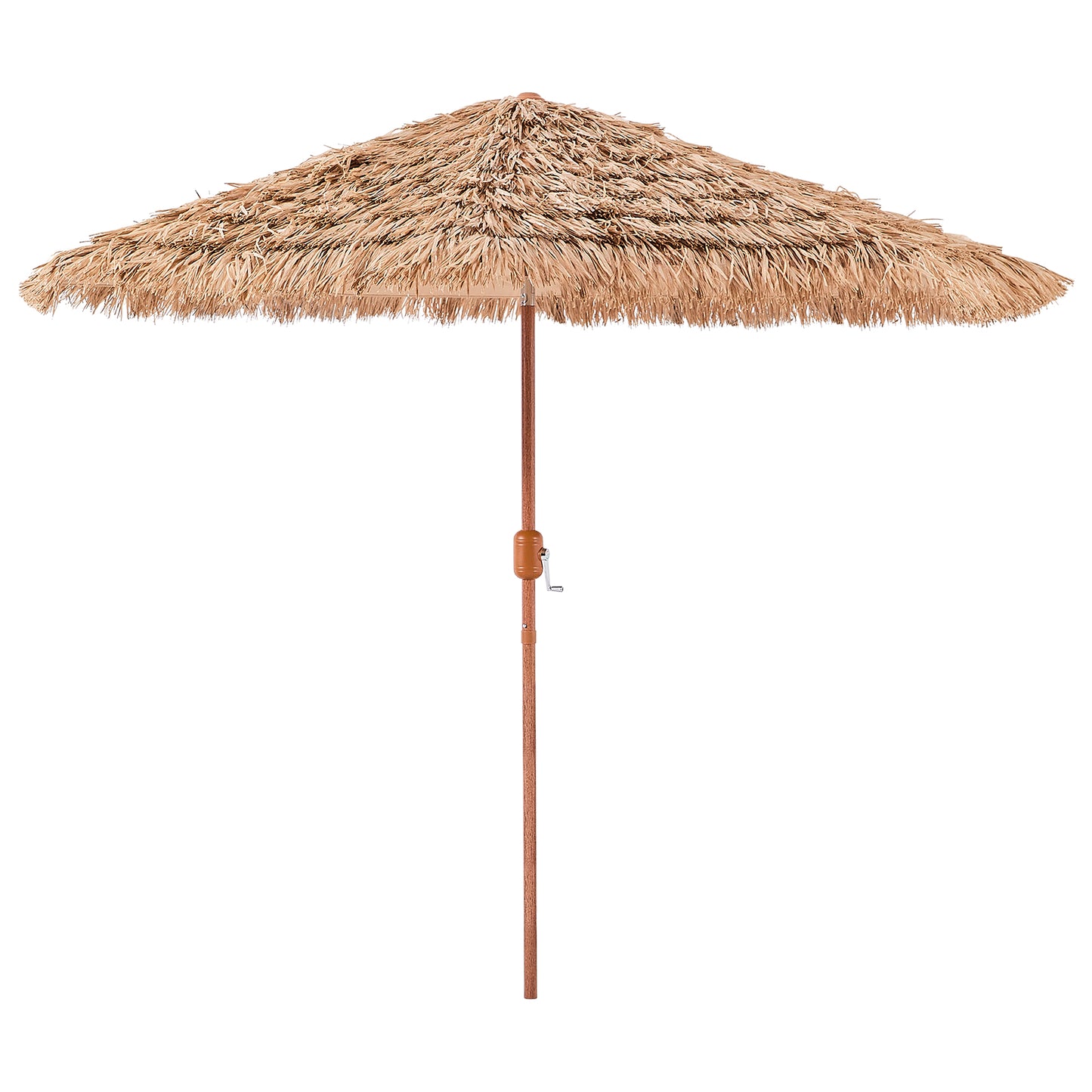 9 Ft Natural Polypropylene Tiki Umbrella for Poolside Patio