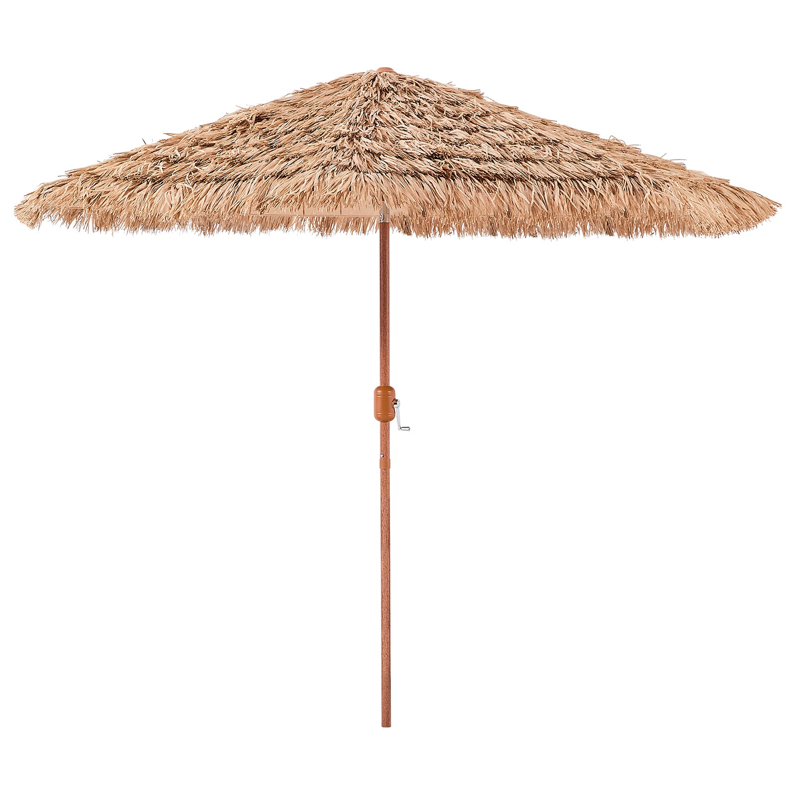 9 Ft Natural Polypropylene Tiki Umbrella for Poolside Patio