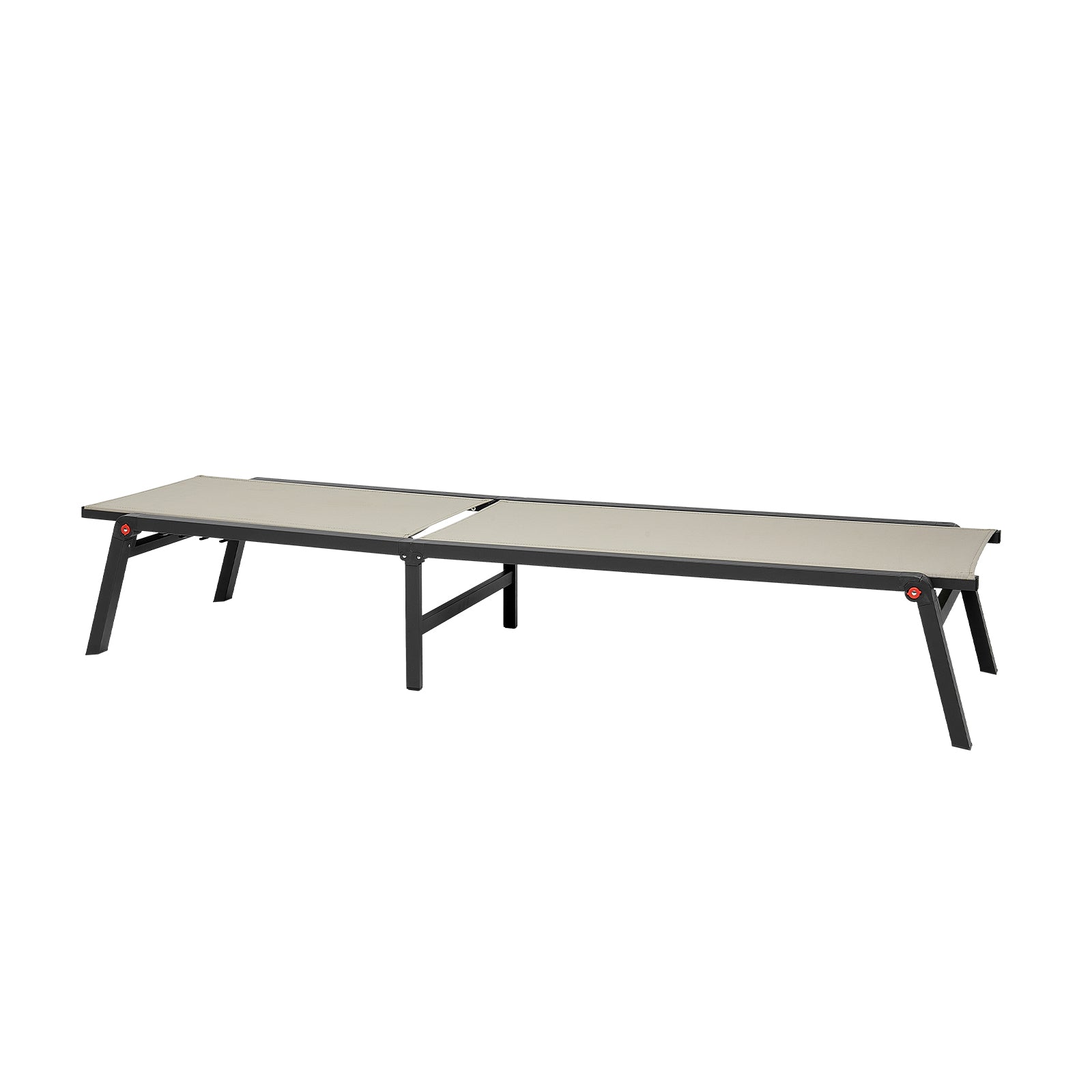 Khaki Aluminium Alloy Foldable Chaise Lounge for Poolside Relaxation