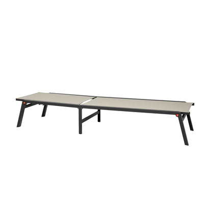 Khaki Aluminium Alloy Foldable Chaise Lounge for Poolside Relaxation