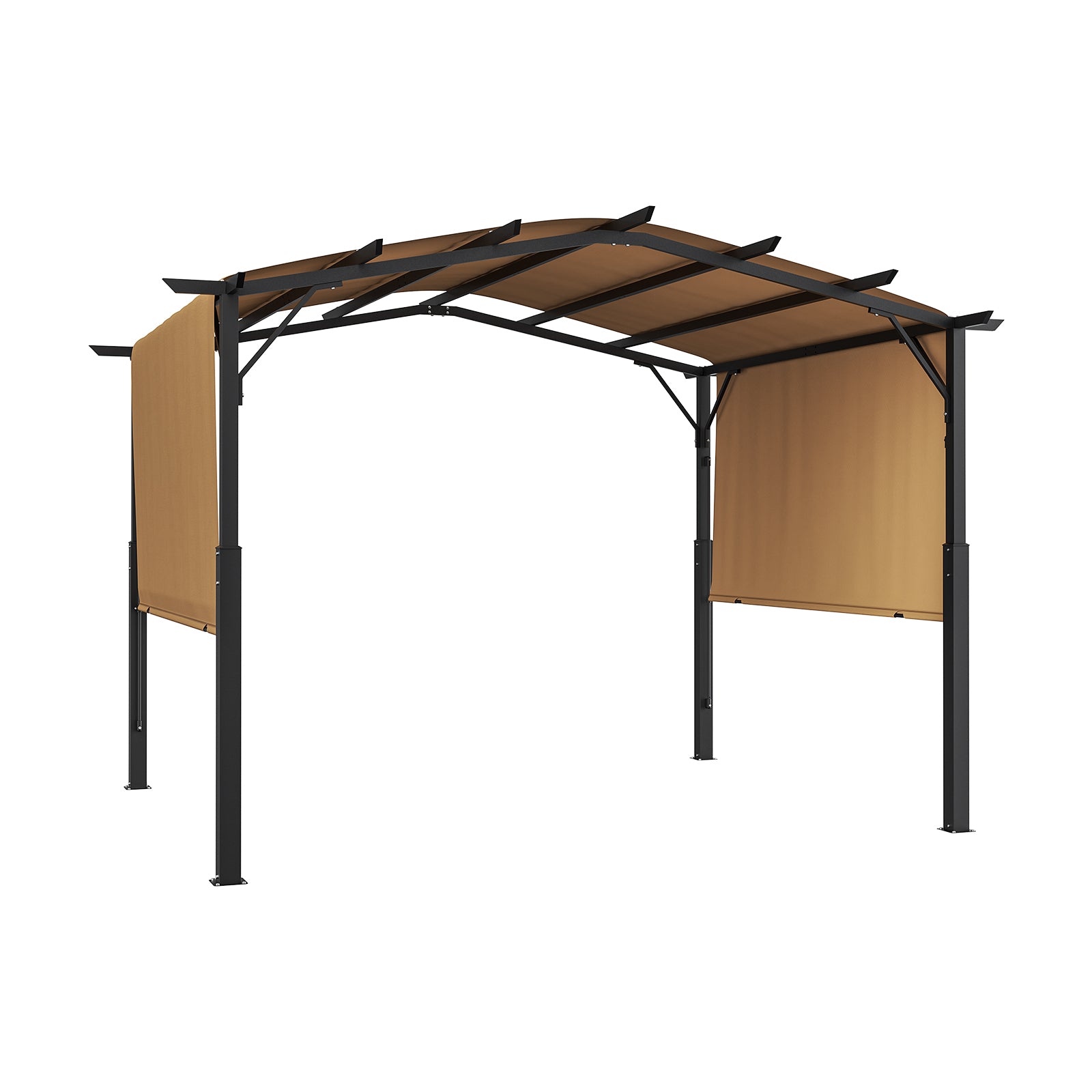 10x10 ft Black Metal Outdoor Pergola for Patio and Garden Shade