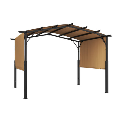 10x10 ft Black Metal Outdoor Pergola for Patio and Garden Shade