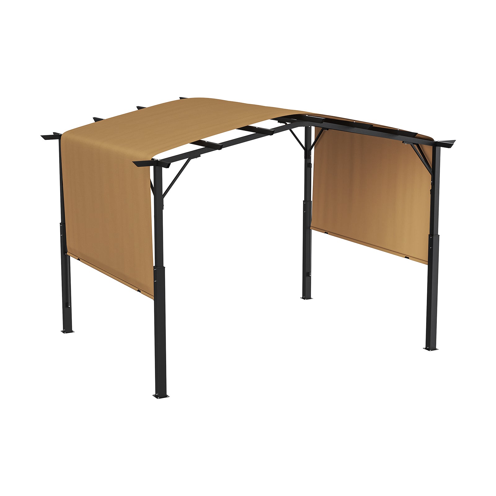 10x10 ft Black Metal Outdoor Pergola for Patio and Garden Shade