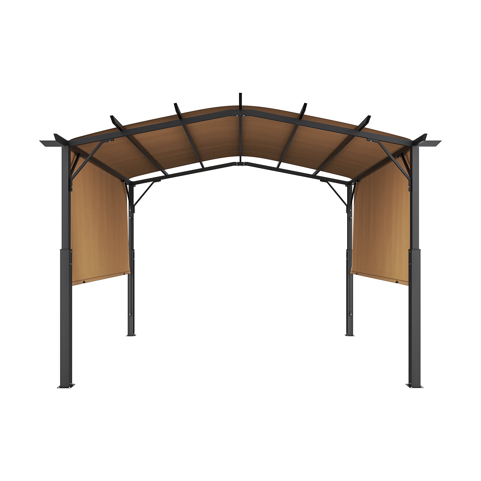 10x10 ft Black Metal Outdoor Pergola for Patio and Garden Shade