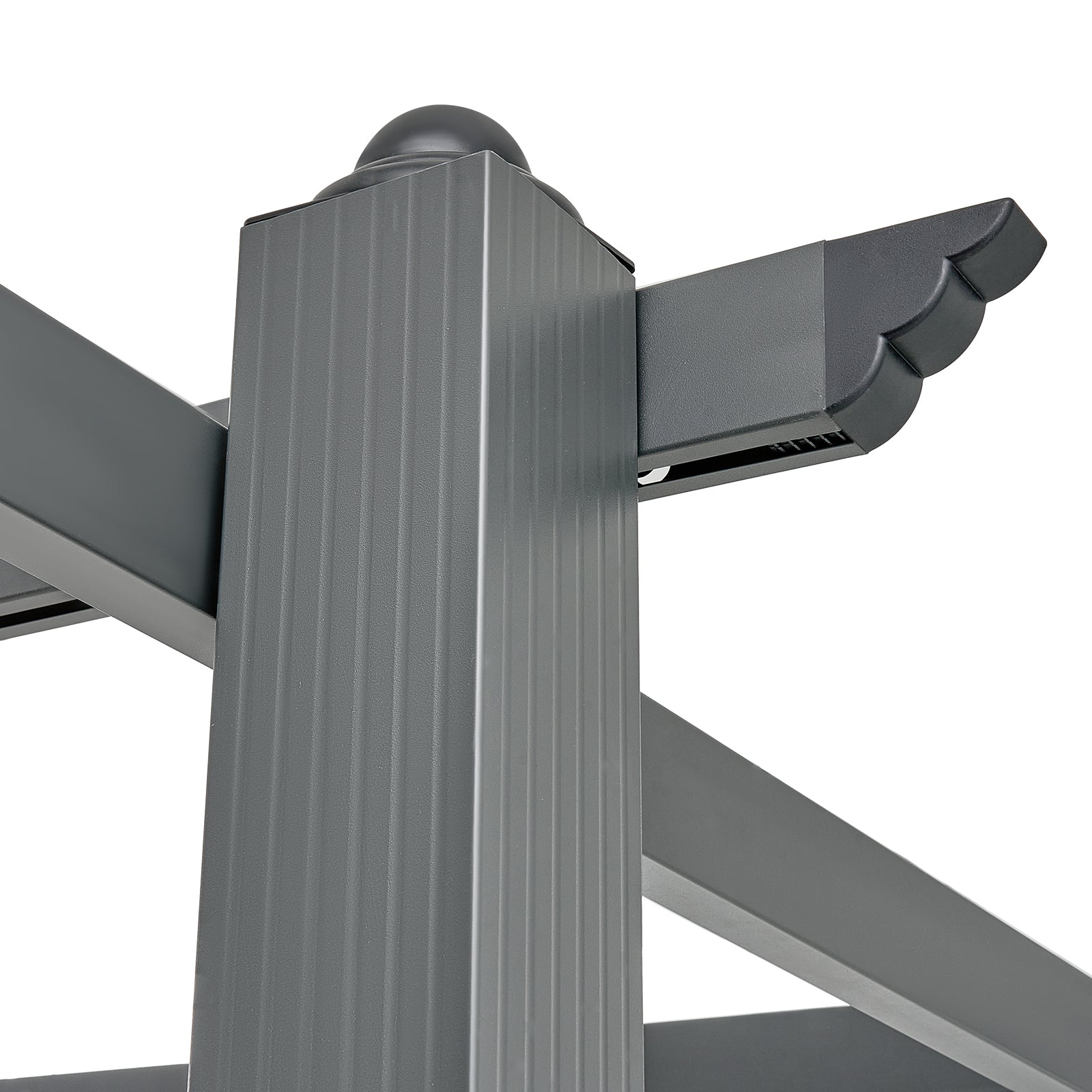 10'x10' Retractable Pergola - Black+Grey Aluminum Alloy