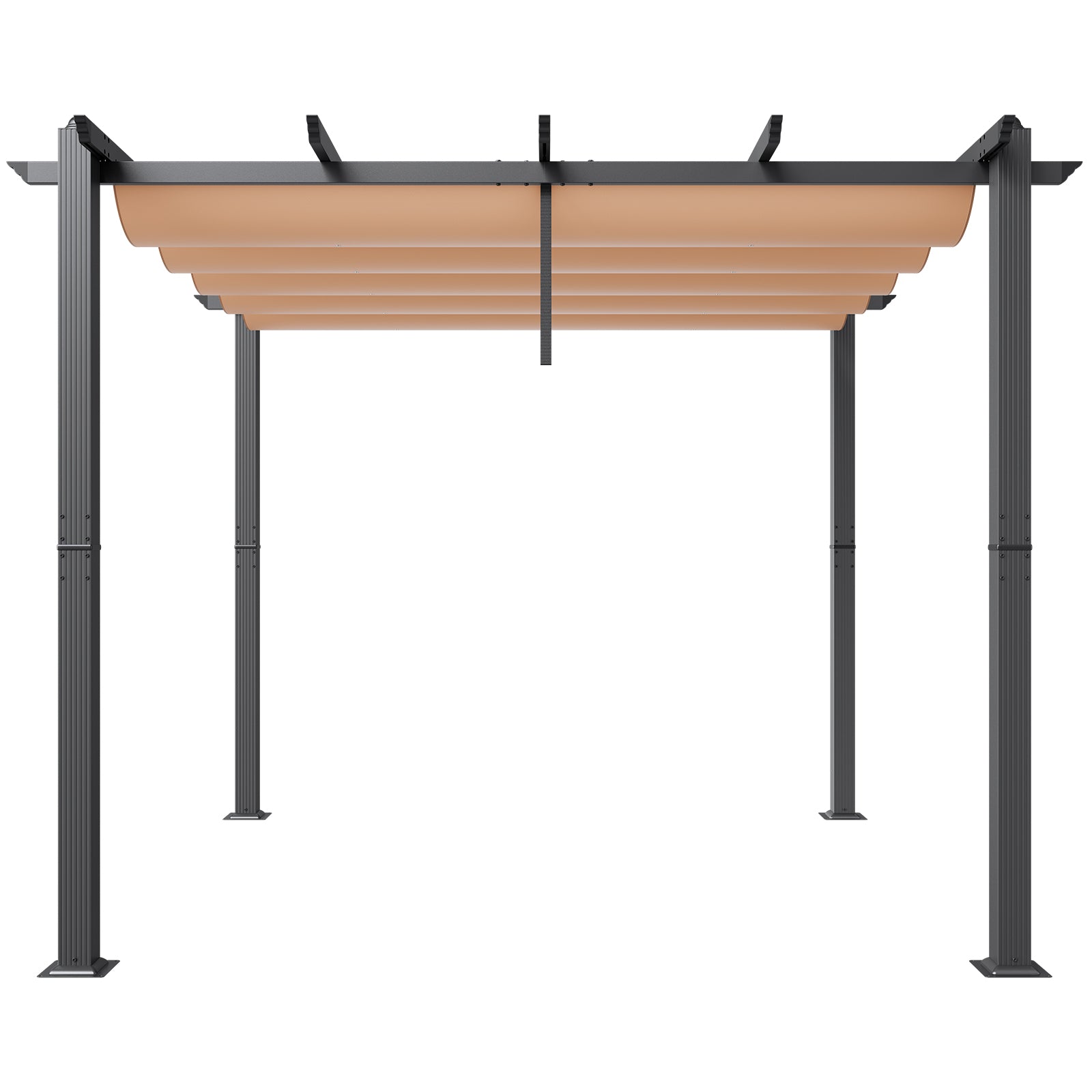 10'x10' Retractable Pergola - Black+Grey Aluminum Alloy
