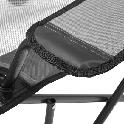 Gray Reclining Camping Chair - 4 Positions, Folding Lounger for Adults