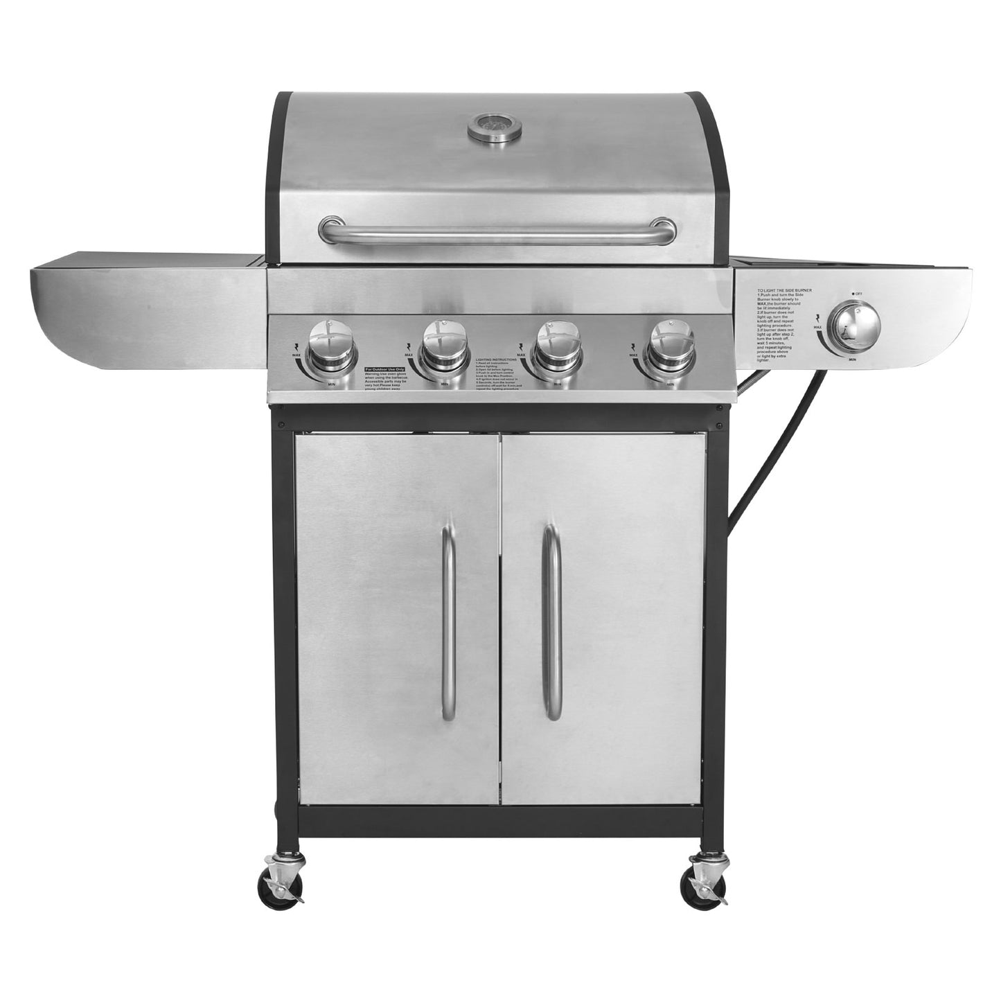 4 Burner Propane Gas Grill - 52,000 BTU Stainless Steel