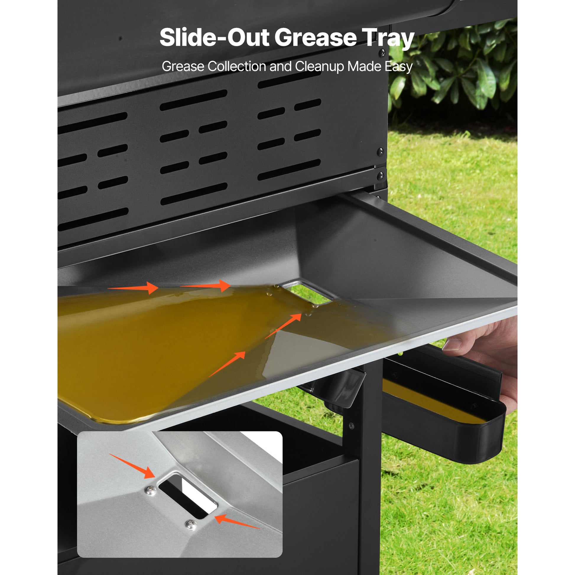 4 Burner Gas Grill - 52,000 BTU Carbon Steel Outdoor BBQ Grills