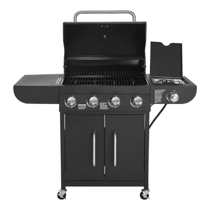 4 Burner Gas Grill - 52,000 BTU Carbon Steel Outdoor BBQ Grills