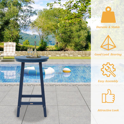 Navy Blue Polypropylene Bar Table - Outdoor Deck Bar