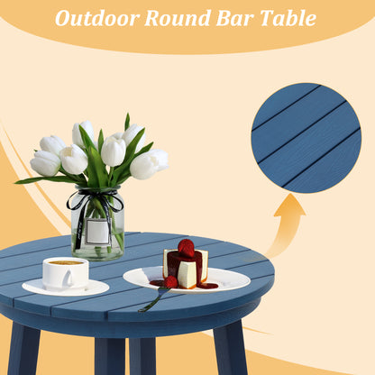 Navy Blue Polypropylene Bar Table - Outdoor Deck Bar