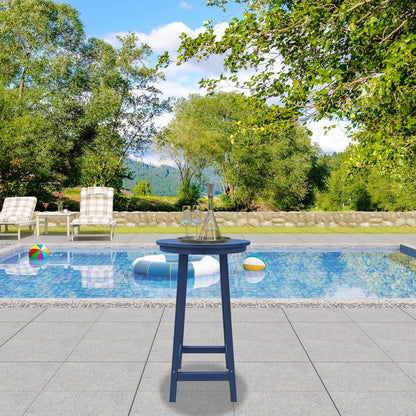 Navy Blue Polypropylene Bar Table - Outdoor Deck Bar