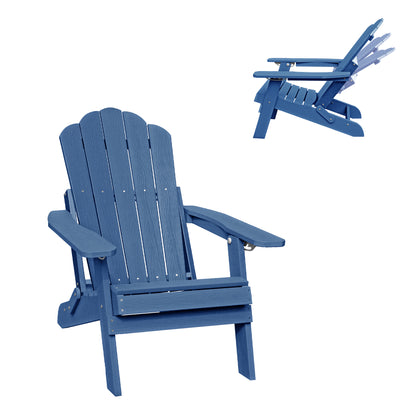 Navy Blue Polypropylene Outdoor Recliner with Cup Holder for Garden