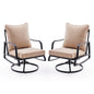 Patio Furniture Set of 2, Outdoor Swivel and Rocking Patio Chairs with 4" Thick Cushions, Bistro Set for Porch, Balcony, and Backyard